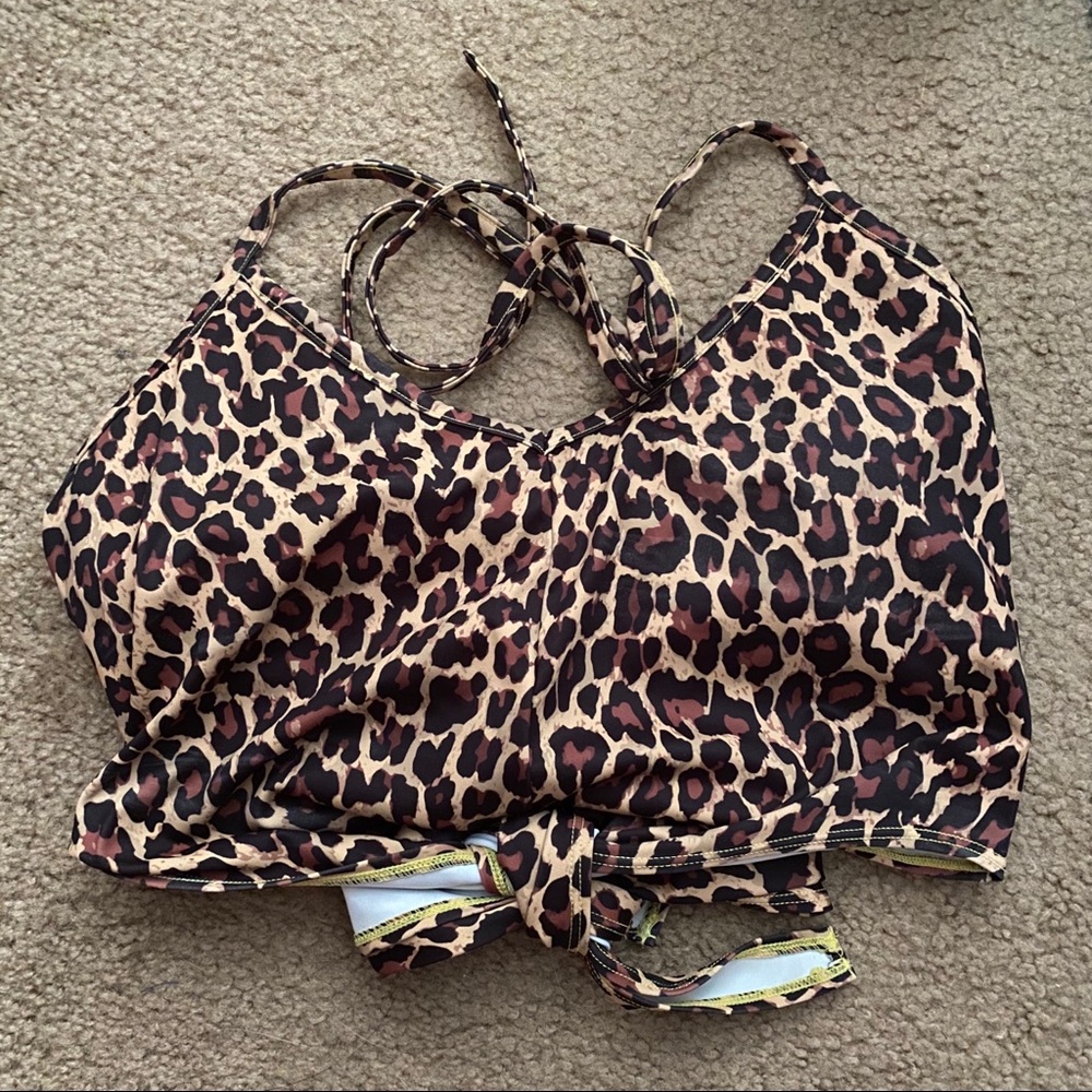Kortni Jeane Cheetah Tie Up Top